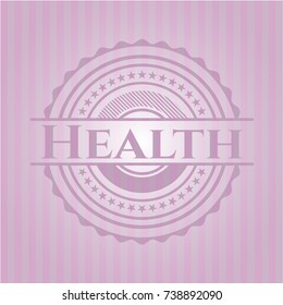 Health pink emblem. Vintage.