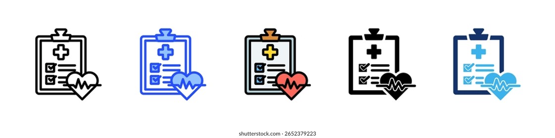 Health Planner-Symbolsammlung mit mehreren Stilen