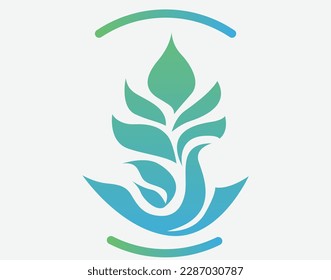 health plant logowings of fire, power of the human body to heal and overcome pain and injury, vitality and energy. Chiropractic Clinic logo, speed and efficiency,Green, health,Scientific 