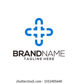 Health plus logo designs vector template art