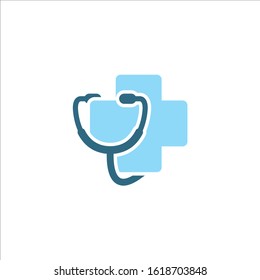 health plus a stethoscope design template