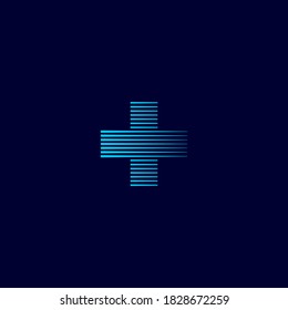 Health or plus symbol with bar concept logo designs vector