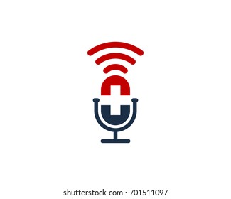 Health Podcast Icon Logo Design Element