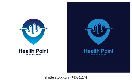 Health Point logo designs concept, Health Center logo template vector