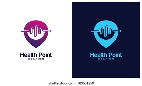 Health Point logo designs concept, Health Center logo template vector