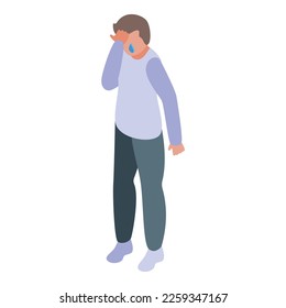 Das Symbol für Gesundheitsprobleme ist isometrischer Vektorgrafik. Autismus Kind. Kinderkind