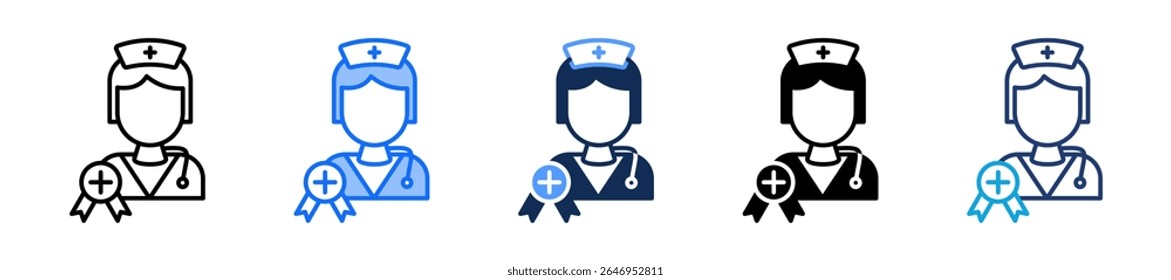 Health Professional Icon Multiple Vector Illustration