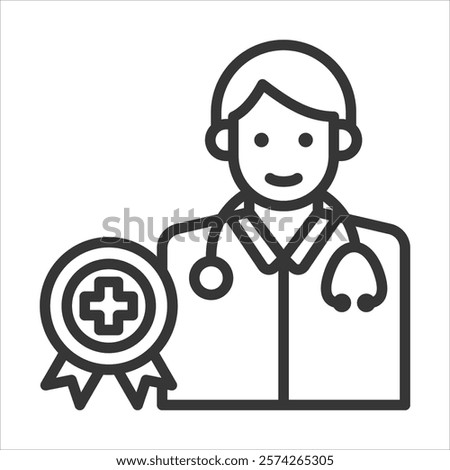 Health Professionals Icon Vector Illustration Outline