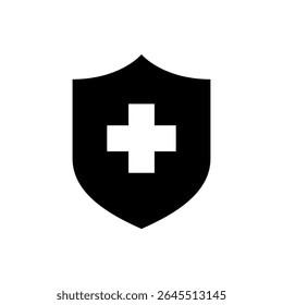 Health protection icon in generic style. Healthy shield sign. Medical defense symbol