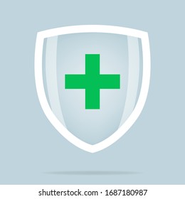 Health protection. Shield with cross. Vector illustration design. Safety life.