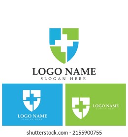 Health Protection With Shield Logo Design Vector Template For Medical Or Insurance Company-vector