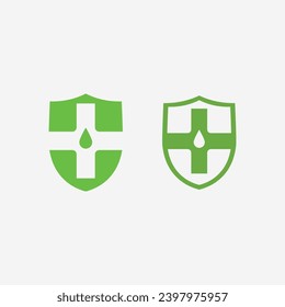 health protection with shield logo design vector template for medical or insurance company-vector