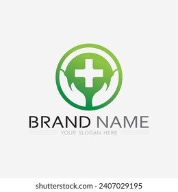 health protection with shield logo design vector template for medical or insurance company-vector