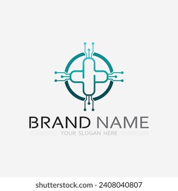 health protection with shield logo design vector template for medical or insurance company-vector