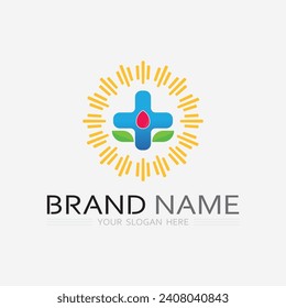 health protection with shield logo design vector template for medical or insurance company-vector