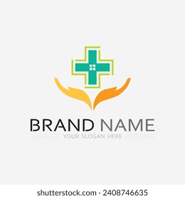 health protection with shield logo design vector template for medical or insurance company-vector