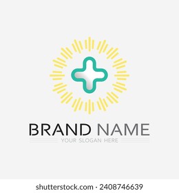 health protection with shield logo design vector template for medical or insurance company-vector