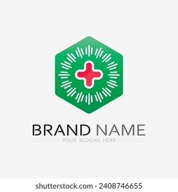 health protection with shield logo design vector template for medical or insurance company-vector