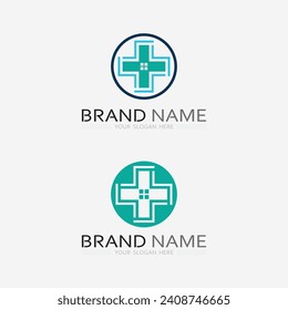 health protection with shield logo design vector template for medical or insurance company-vector