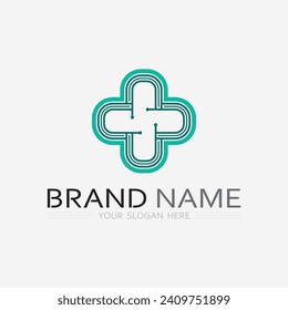 health protection with shield logo design vector template for medical or insurance company-vector