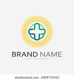 health protection with shield logo design vector template for medical or insurance company-vector