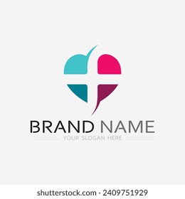 health protection with shield logo design vector template for medical or insurance company-vector