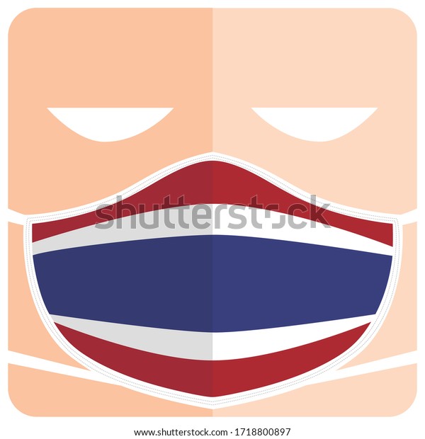 保健マスク タイ国旗のコンセプト 国旗の保護マスク ベクター画像 のベクター画像素材 ロイヤリティフリー