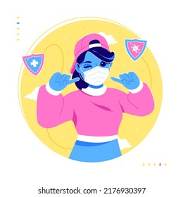 health protocol wear a mask illustration