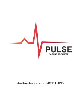 Health Pulse Logo Design Vector