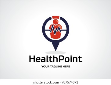 Health Pulse Point Logo Template Design Vector, Emblem, Design Concept, Creative Symbol, Icon