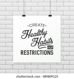 Health quote. Typographical Poster.