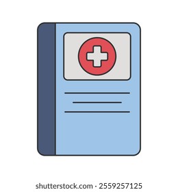 Health Record Book Icon Illustration in flat design style. Perfect for fitness-themed designs or projects