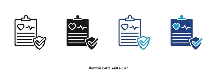Health Record Web icon with multiple style collection