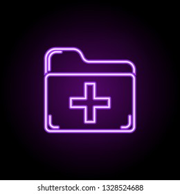 health records line icon. Elements of Medicine in neon style icons. Simple icon for websites, web design, mobile app, info graphics