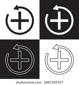 Health recovery flat vector icons. isolated on white and black background. EPS 10