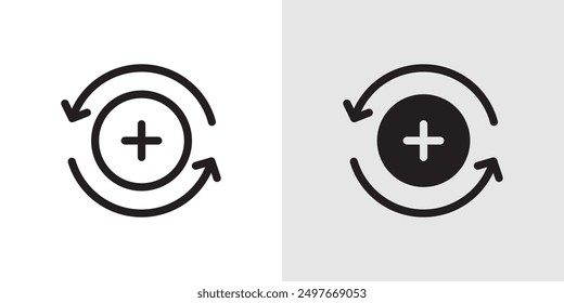 Health recovery icon Black line art vector logo set