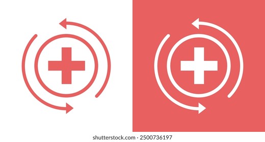 Health recovery icon Thin line illustration set