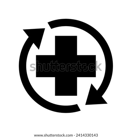 health recovery icon vector with simple design