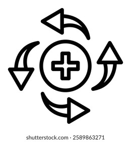 Health Recovery Line Icon Design For Personal And Commercial Use