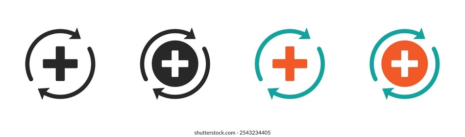 Health recovery vector symbols. Patient recovery icon