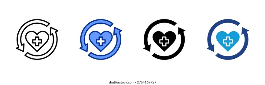 Health Recovery web icon with multiple style collection