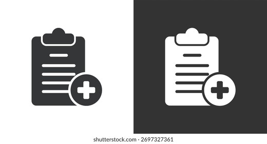 Health registration icon. Solid glyph series icon