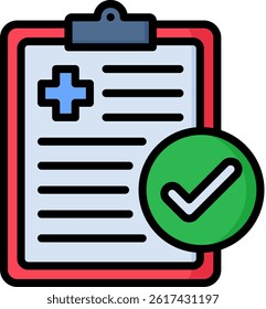 Health Report Icon Lineal Color Vector Illustration