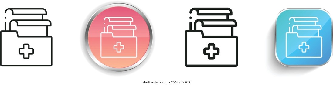 health report icon. Thin Linear, Regular and Button Style Design Isolated On White Background