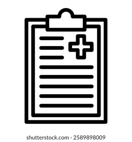 Health Report Vector Line Icon Design For Personal And Commercial Use