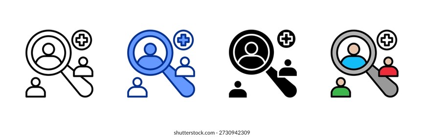Health Research Sampling icon set multiple style collection