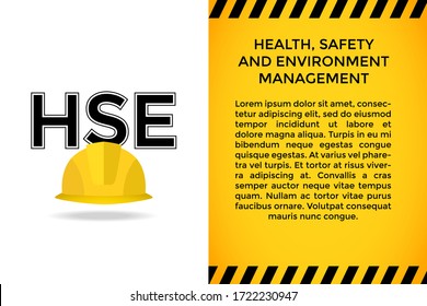 Health Safety Environment (HSE) acronym concept. Vector illustration. Square format.
