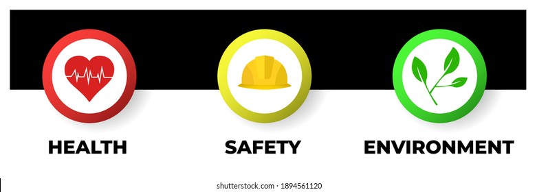 Health Safety Environment (HSE) acronym concept. Vector illustration