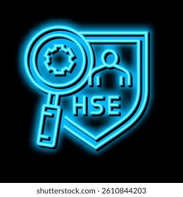 health safety environment neon light sign vector. health safety environment illustration