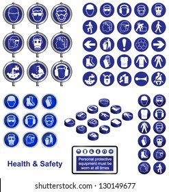 Health And Safety Icons And Sign Collection